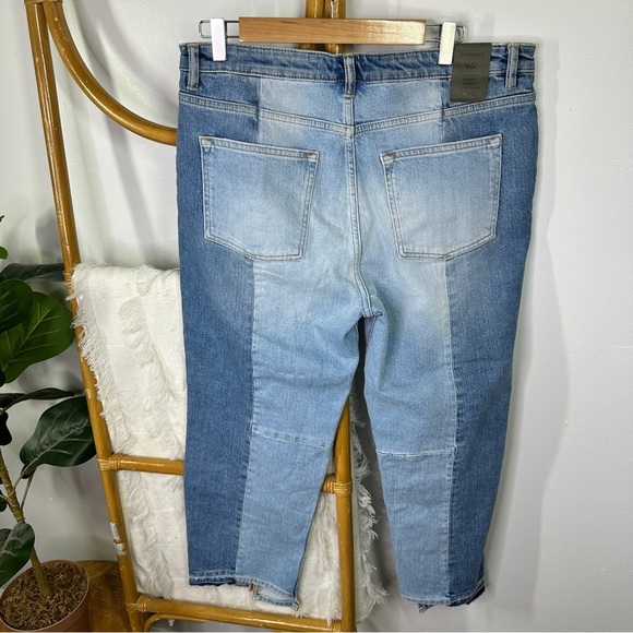 AllSaints Kim Two Toned Asymmetrical Hem Jeans sz 32 - Picture 6 of 9